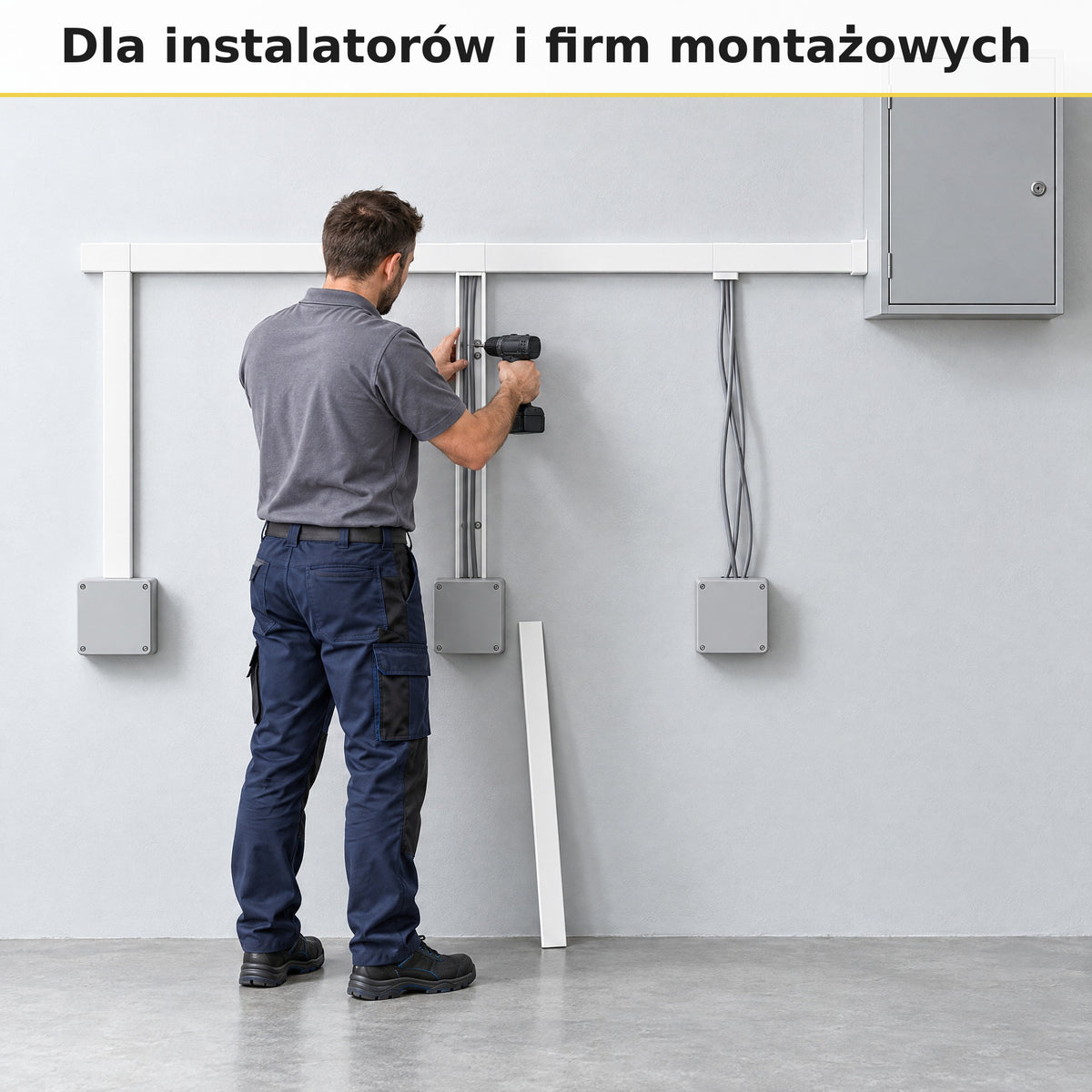 Korytko kablowe białe, kanał kablowy SobkoTEC 15x10mm 1m — montaż krok po kroku