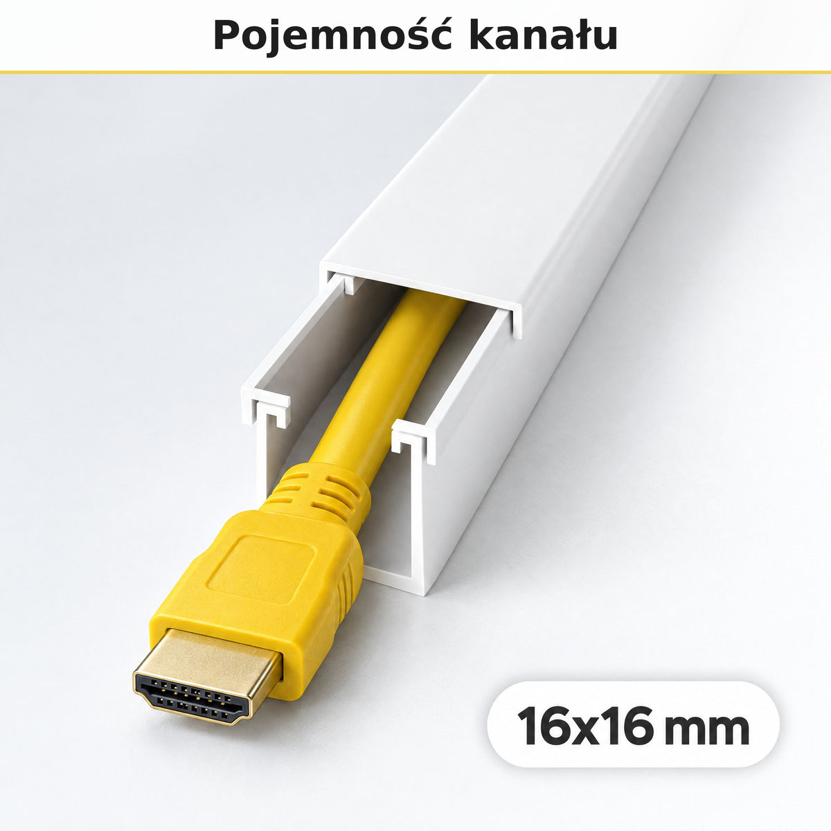 Korytko kablowe białe, kanał kablowy SobkoTEC 16x16mm 2m — ile kabli się zmieści